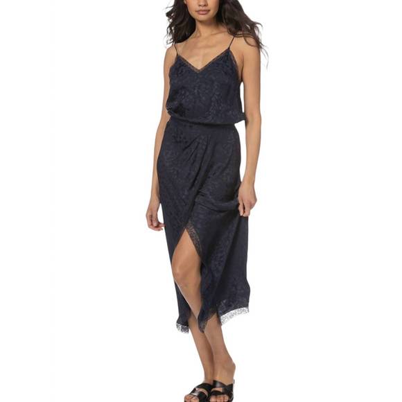 NEW ZADIG & VOLTAIRE rixi leopard jacquard silk dress in ink - Picture 1 of 2